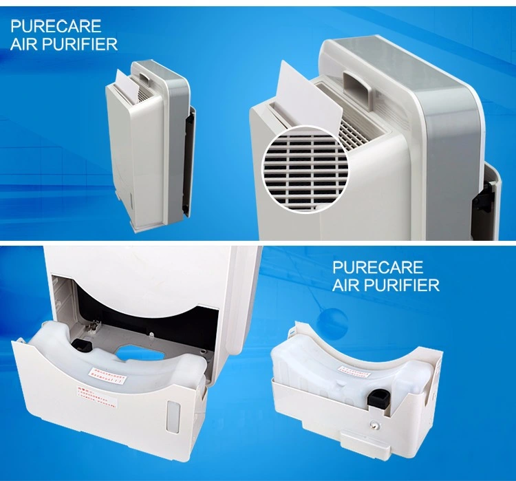 Portable Floor Standing Air Cleaner 6 Stages HEPA Filter Pure 2 in 1 Humidifier Air Purifier for Medium Room