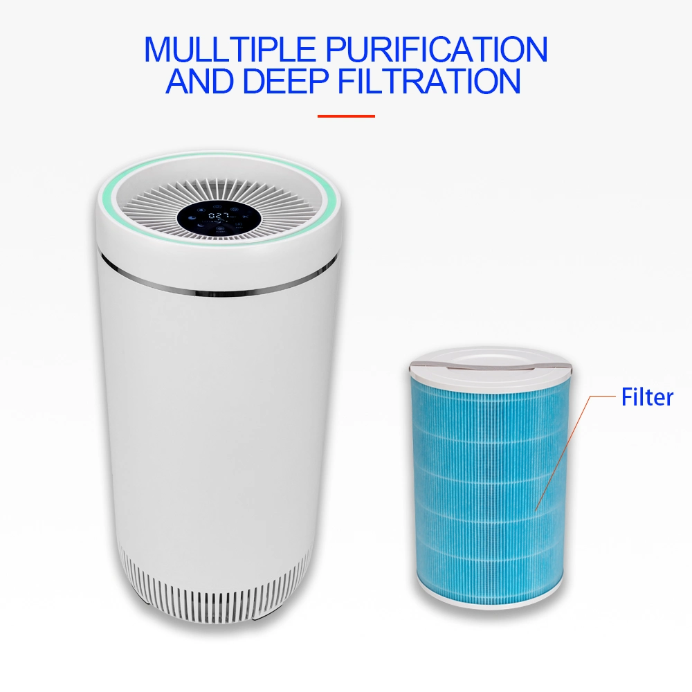 6 Stages Purification Reduce Allergies Medium Room Smoke Air Clean Ion Air Purifier with UVC for Dust Virus