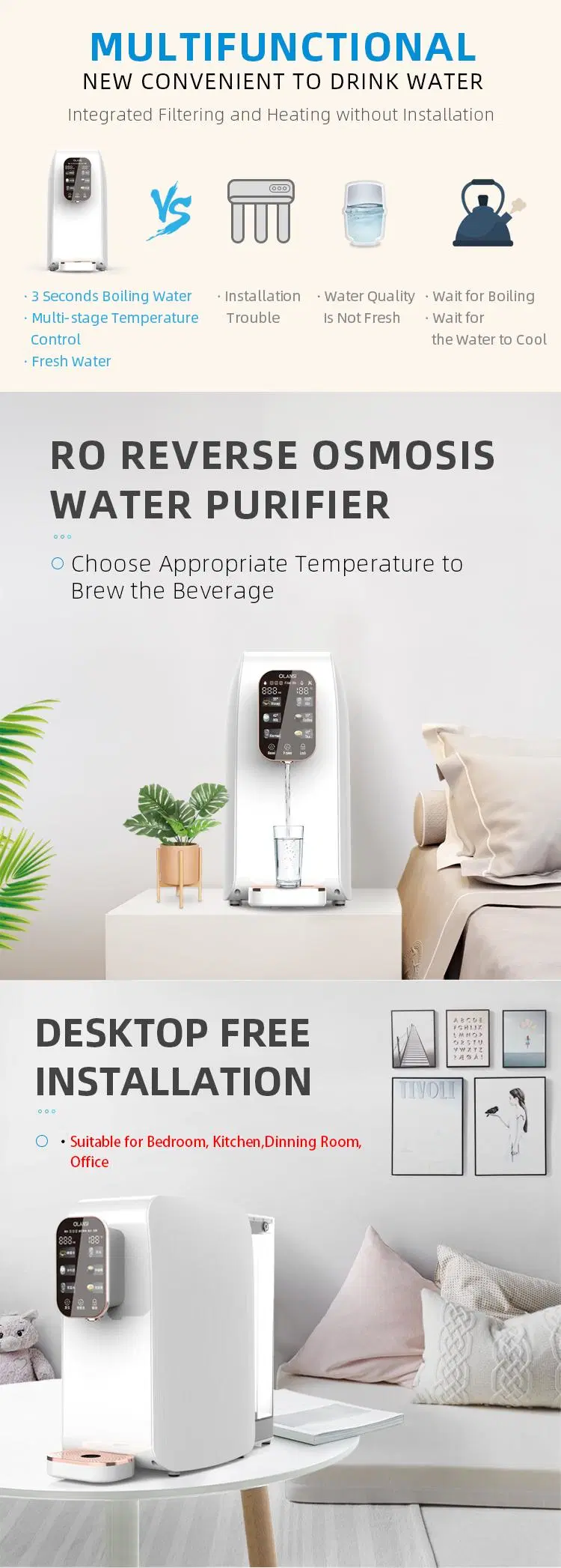 2021 Best RO Hot Instant Water Purifier for Desktop