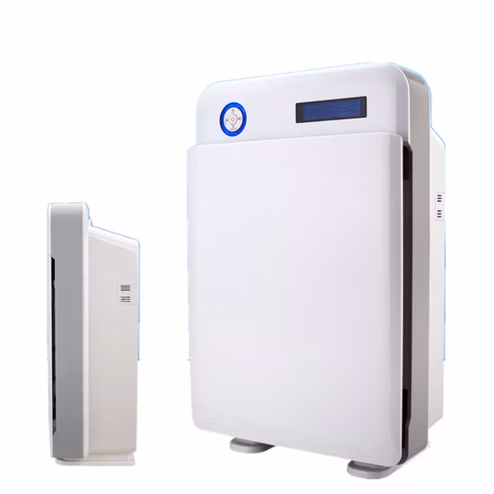 Portable Floor Standing Air Cleaner 6 Stages HEPA Filter Pure 2 in 1 Humidifier Air Purifier for Medium Room